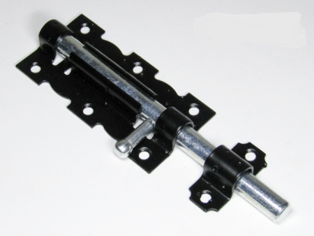 Задвижка дверная ЗД-110 (черный матовый/цинк)