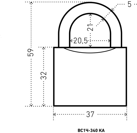 АЛЛЮР ВС1Ч-340 KA с одной секретностью d5мм полимер Замок навесной (96,6!!!)