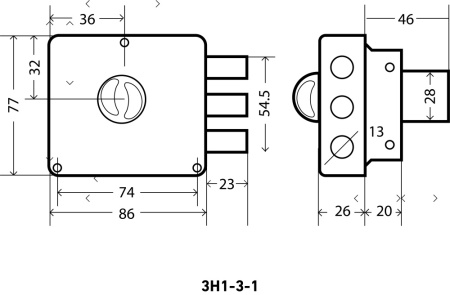 АЛЛЮР ЗН 1-3-1 Замок накладной (20)