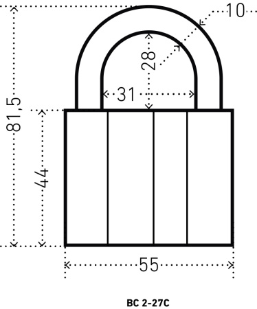 АЛЛЮР  ВС2-27С d10мм Замок навесной (72,6!!!)