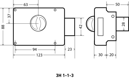 АЛЛЮР ЗН 1-1-3 Замок накладной (20)