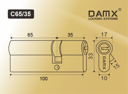 ЦМ С100 (65/35) мм DAMX PB (Полированная латунь)