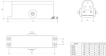 Доводчик дверной Vanger DC-180-BR коричневый