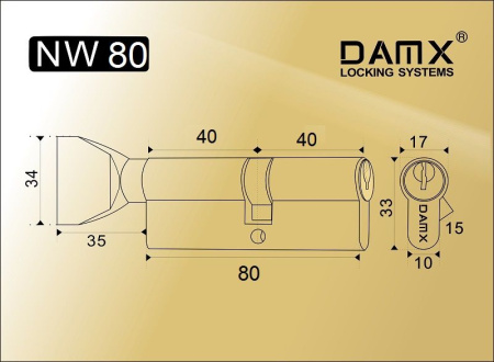 ЦМ NW80 (40/40) мм DAMX SN (Матовый никель)