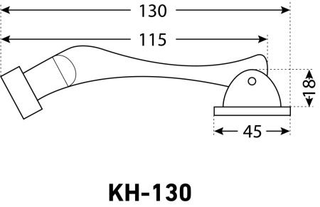 Фиксатор дверной АЛЛЮР КН-130 SN мат.никель 