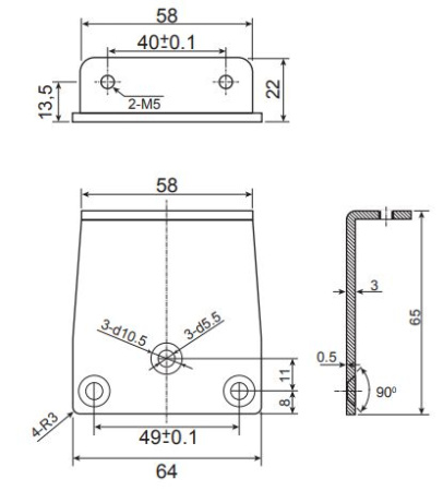 Крепёжная пластина для параллельной установки доводчика Apecs MP-04(4)-SL