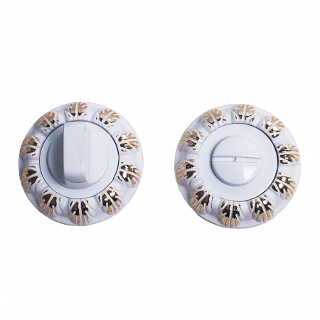 Ручка поворотная TRODOS BK04-AL (WW+PB)/WW (белый+золото/белый)