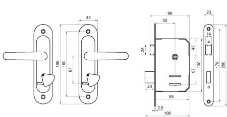 Замок врезной Абсолют ЗВ9.2-08 (Белый)